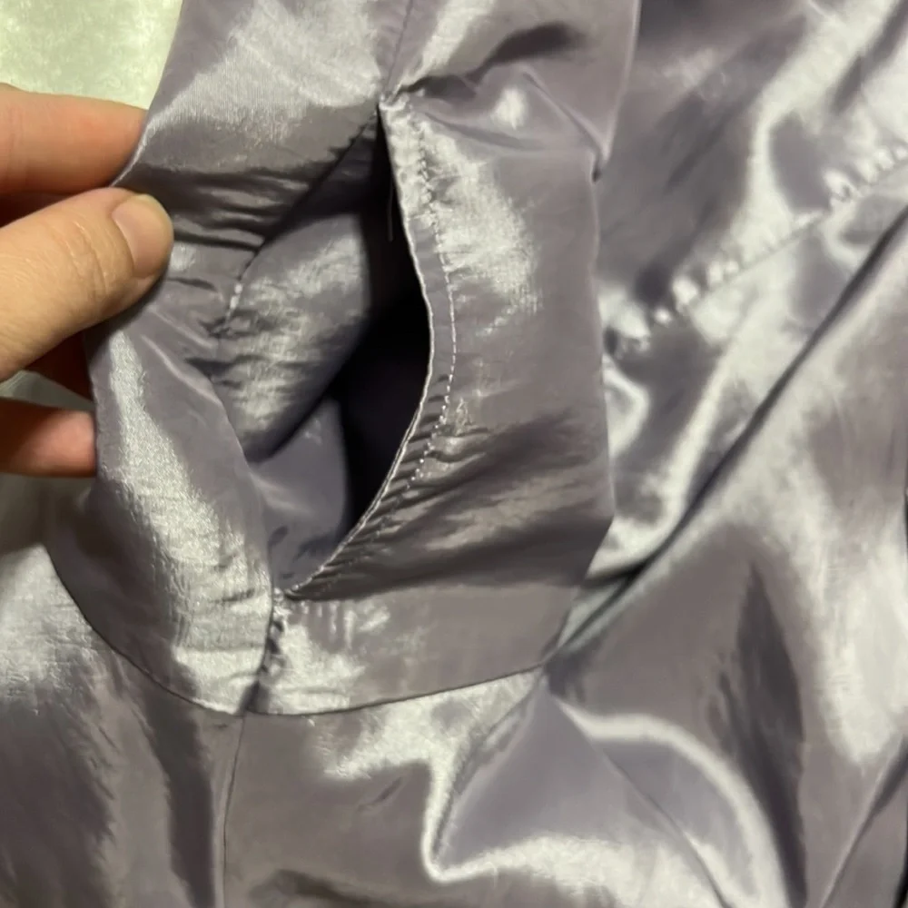 GB Girls Purple Satin Taffeta High Low Drop Waist W/Pockets Dress Size 12